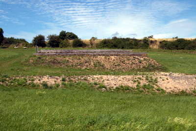 Streifenhäuser und Ausblick auf Kastell und Werkplatz