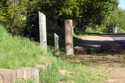 restauriertes Teilstück einer Römerstraße in Rödermark