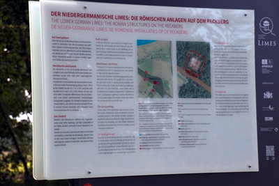 römische Orte Neuss - Wachturm mit Meilenstein